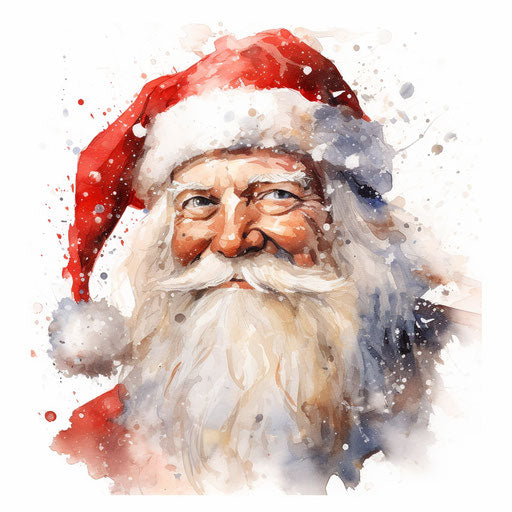 Santa face in Impressionistic Art style