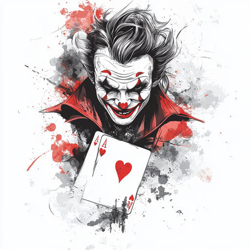 Bold, modern design for joker card tattoo sketch