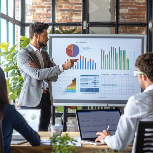 Entrepreneur presenting a pitch deck to investors