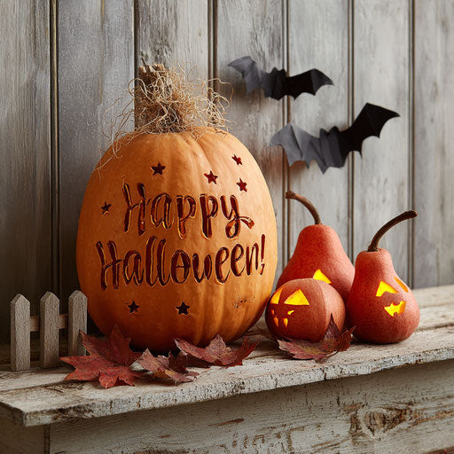 Decorated pumpkin in a Halloween spirit