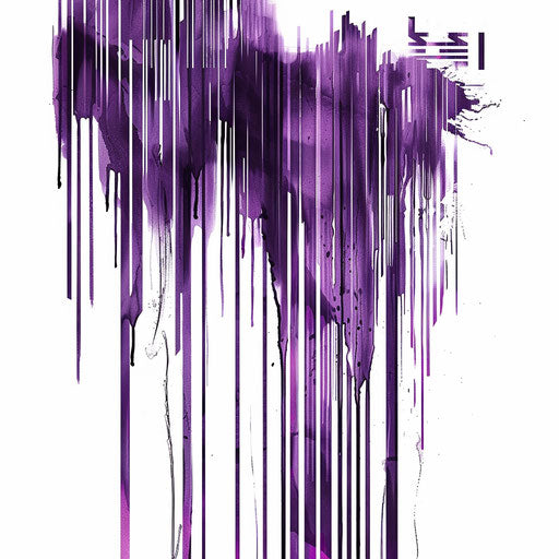 Modern violet barcode tattoo design with digital elements
