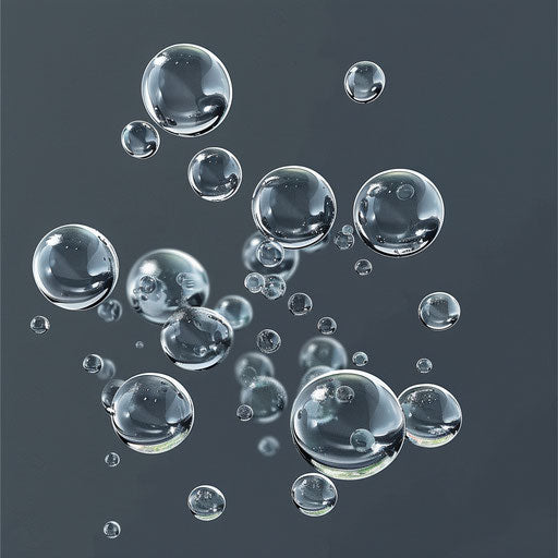 Realistic bubbles on slate grey background