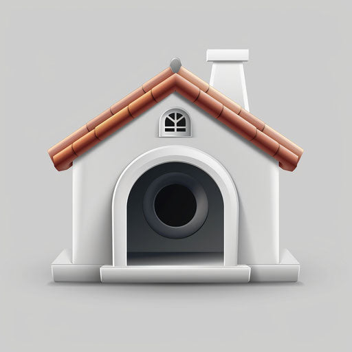 Realistic shiny kennel on flat metallic silver background