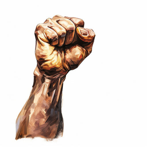 Fist clipart in the style of Oil painting