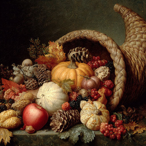 A cornucopia overflowing with autumn's harvest