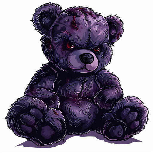 Gothic teddy bear tattoo with dark themes