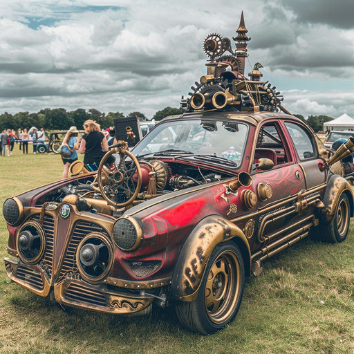 Vintage Steampunk Alfa Romeo Alfasud with brass fittings