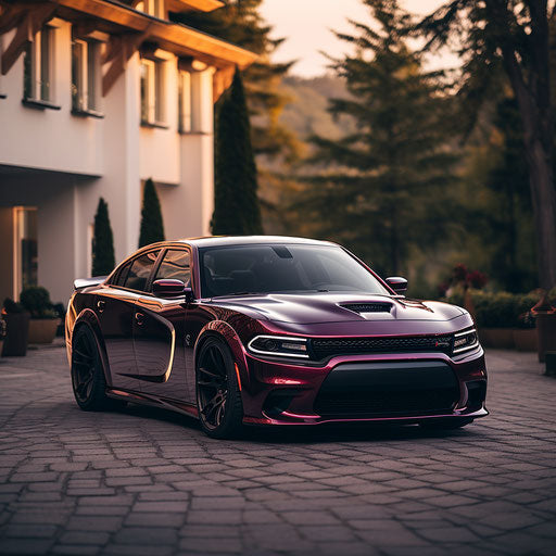 Dark fast muscle car