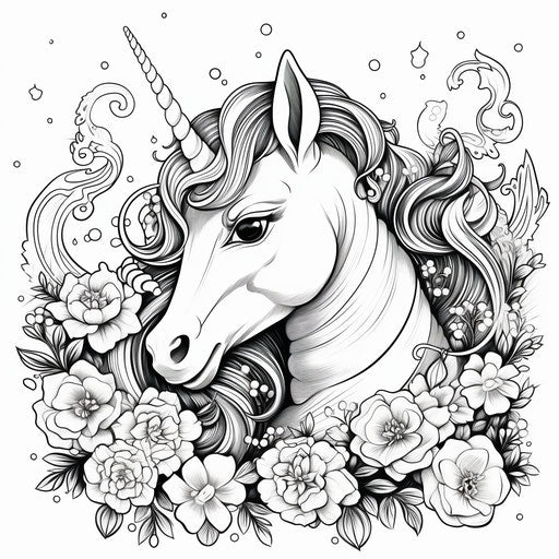 Unicorn coloring pages: playful and colorful