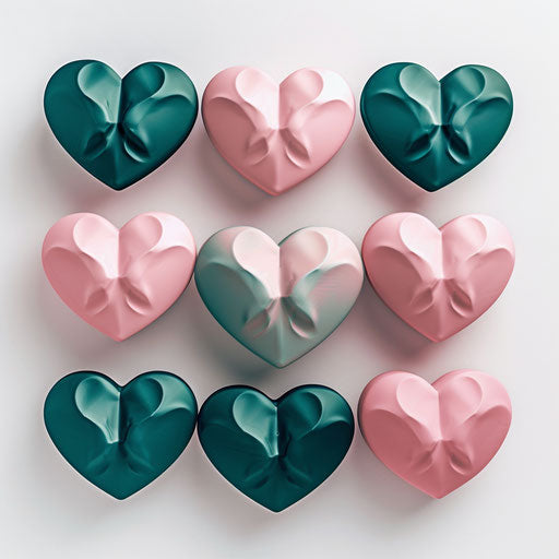 Pink heart on white background, elegant and artistic