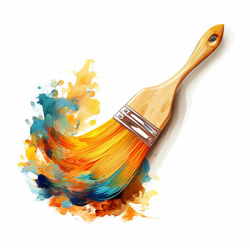 Paint brush clip art in the style of Oil painting