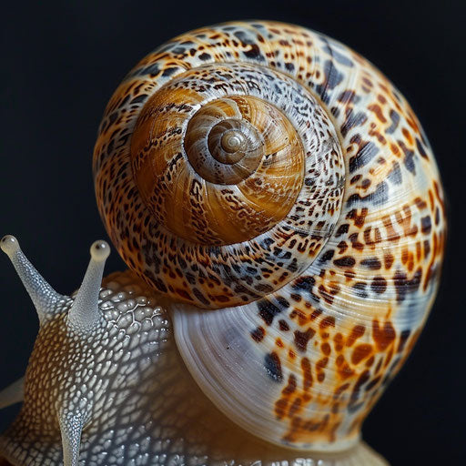 Snail shell with intricate patterns