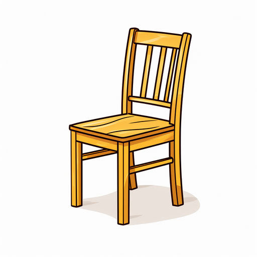 Minimalist chair illustration on white background