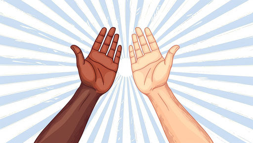 Symbolism of unity and support through two high-fiving hands