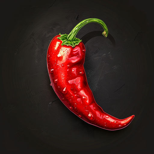 Realistic chili illustration on dark background