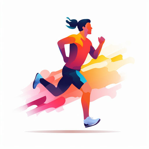 Running clipart in minimalist style on white background