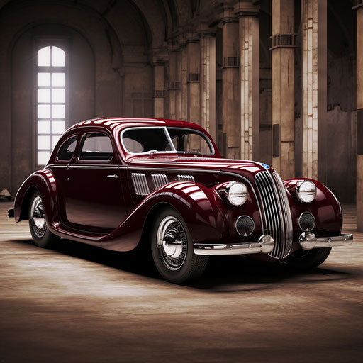 Classic burgundy car
