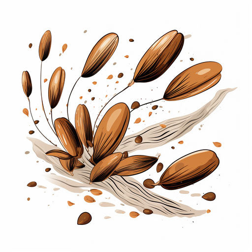 Seed clipart in the style of Chiaroscuro Art, on a white background