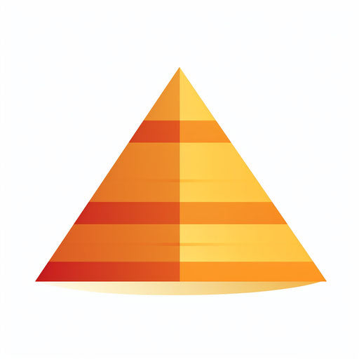 Minimalist style pyramid on white background