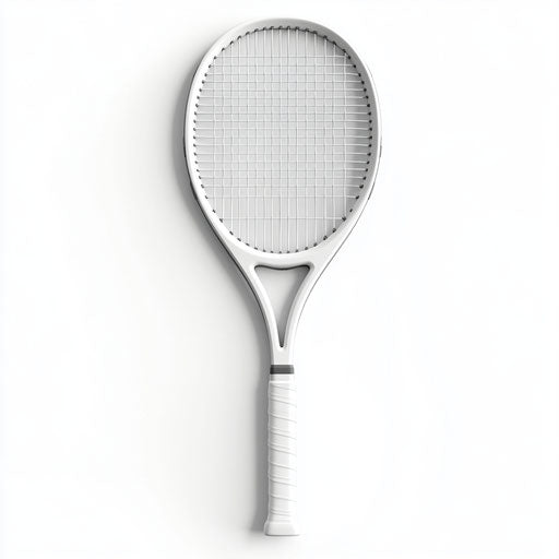 3D Tennis with Flat White Background, Isolated Clipart