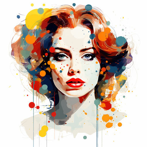 Dot clipart in the style of Oil painting, on a white background