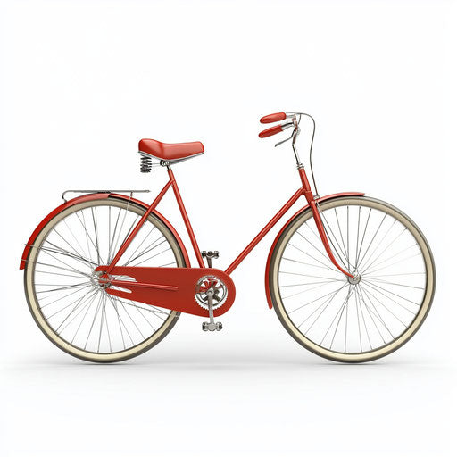 3D Cycle on Flat White Background, Isolated Clipart