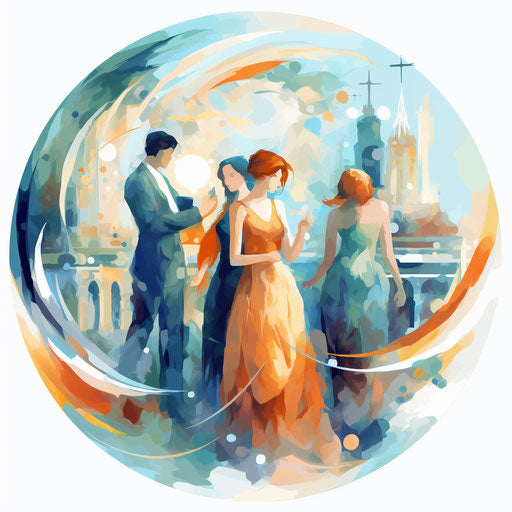 Social clipart in the style of Impressionistic Art