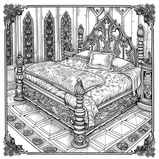 Creative Fun for Family: Bed Coloring Page