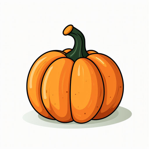 Minimalist style pumpkin clipart, on white background