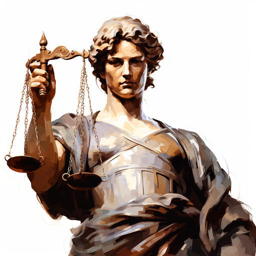 Legal clipart in the style of Oil painting, on a white background