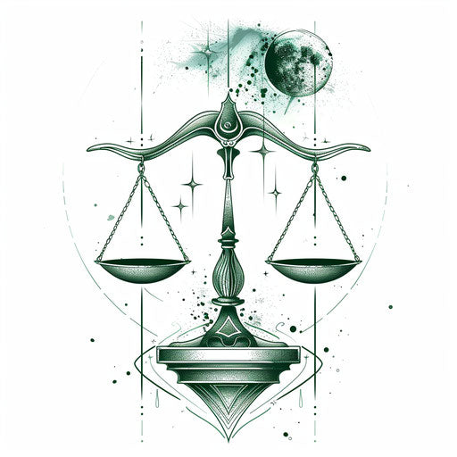 Stylized clipart of Libra constellation with clean lines