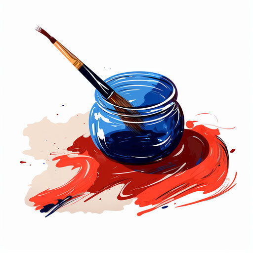 Minimalist style paint clipart, on a white background