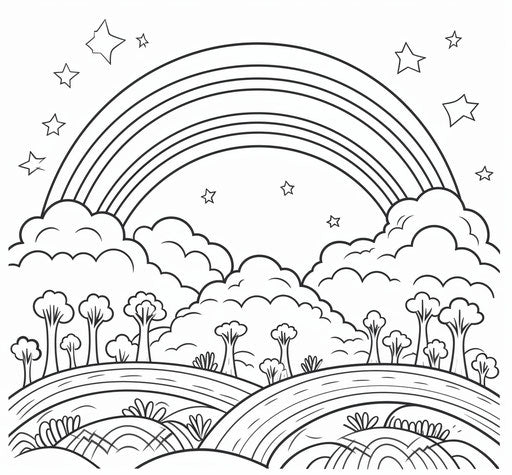 Potter's rainbow on sunny day