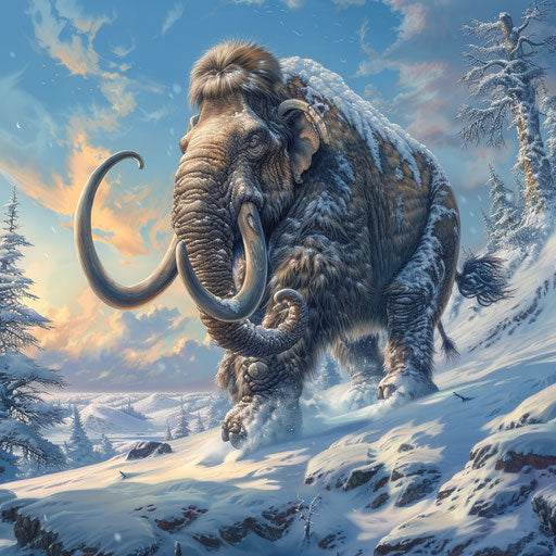 Mammoth in a snowy landscape