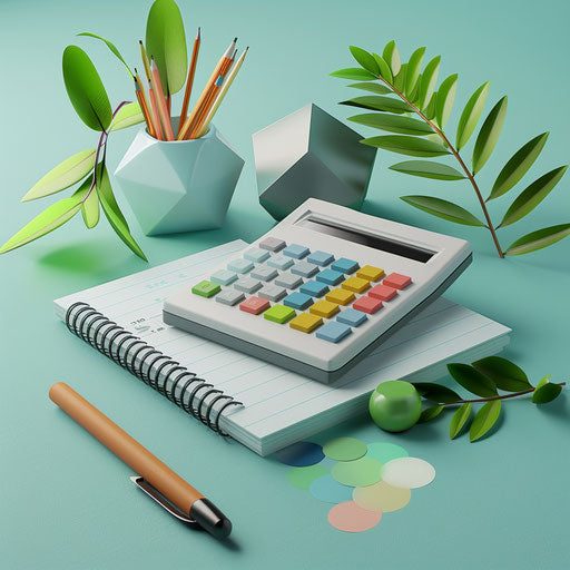 Realistic finance clipart on serene aqua background