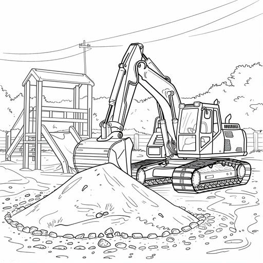 Bulldozer at children's playground