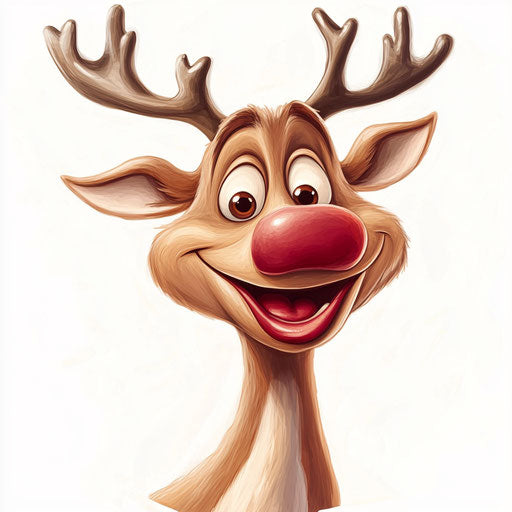 Humorous caricature of a reindeer caricature with human traits