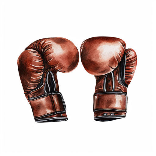 Boxing gloves illustration in the Chiaroscuro Art style, on white background