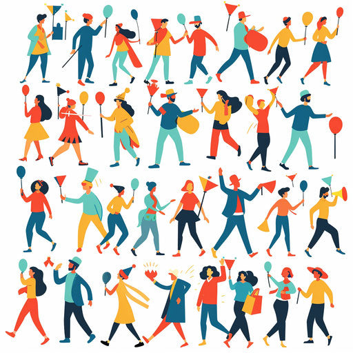 Parade clipart in a photorealistic style