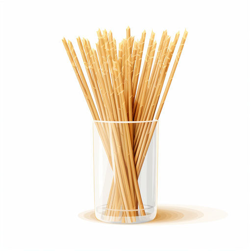 Straw clipart in the style of Minimalist, on white background