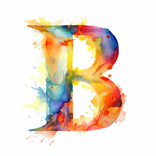 Letter B clipart in Impressionistic Art style