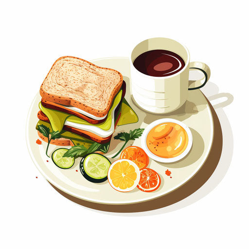 Meal illustration in Minimalist style on white background