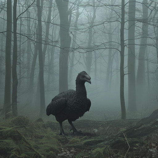 Dodo bird in a foggy forest