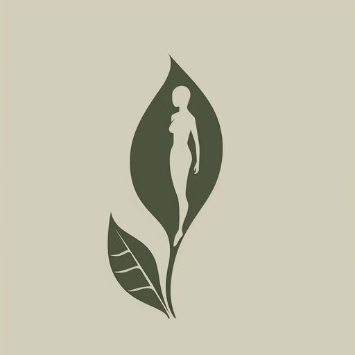 Human figure in a leaf: nature, wellness, growth