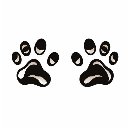 Cat paw illustration in minimalist style, on white background