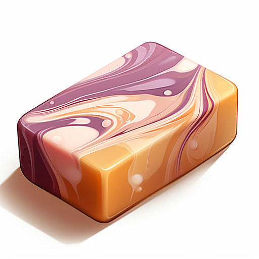 Soap illustration in the style of Chiaroscuro Art, on white background
