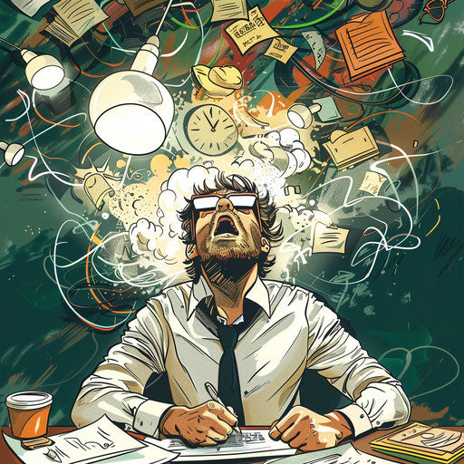 Innovative Businessman in High-energy Brainstorming Session