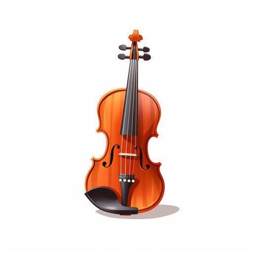 Minimalist style violin clipart, on white background