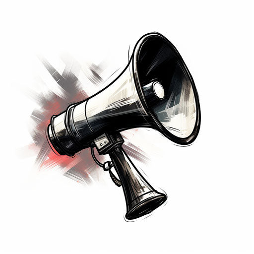Megaphone illustration in the style of Chiaroscuro Art
