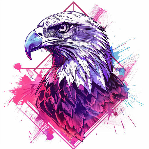 Retro 80's style eagle tattoo design